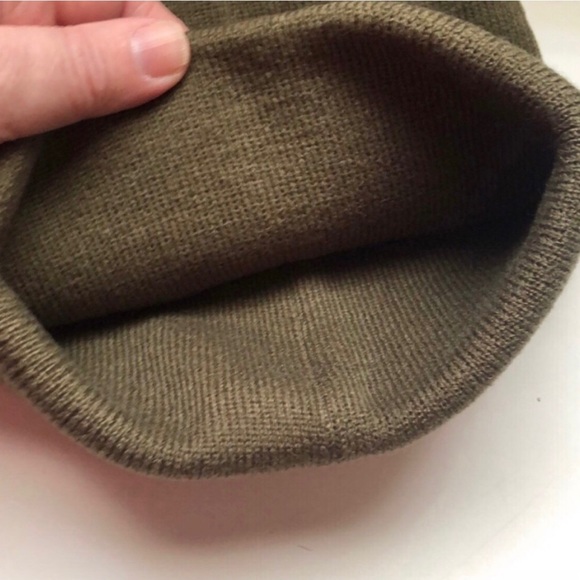 New Men’s Hat Timberland Winter Hat Mens Olive Green Cuffed Knit Beanie Hat - Picture 5 of 10